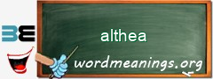 WordMeaning blackboard for althea